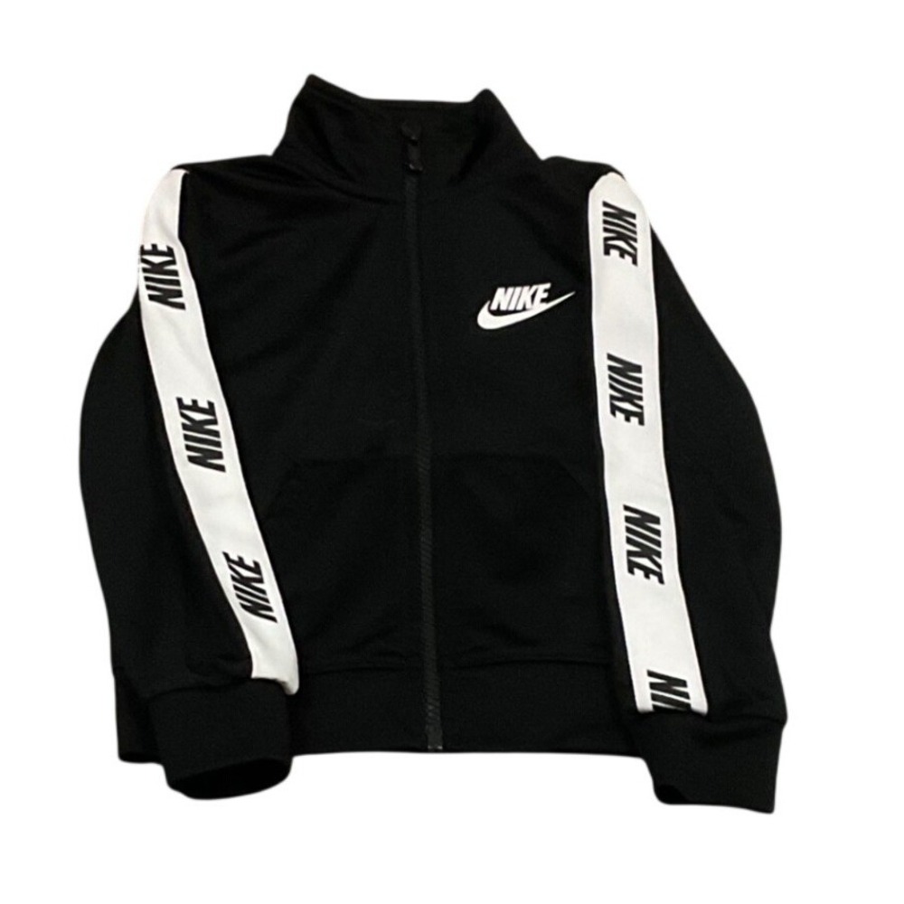 Nike Track Jacket‎ Toddler Boys 2T Black Logo Taping Full Zip Sportswear